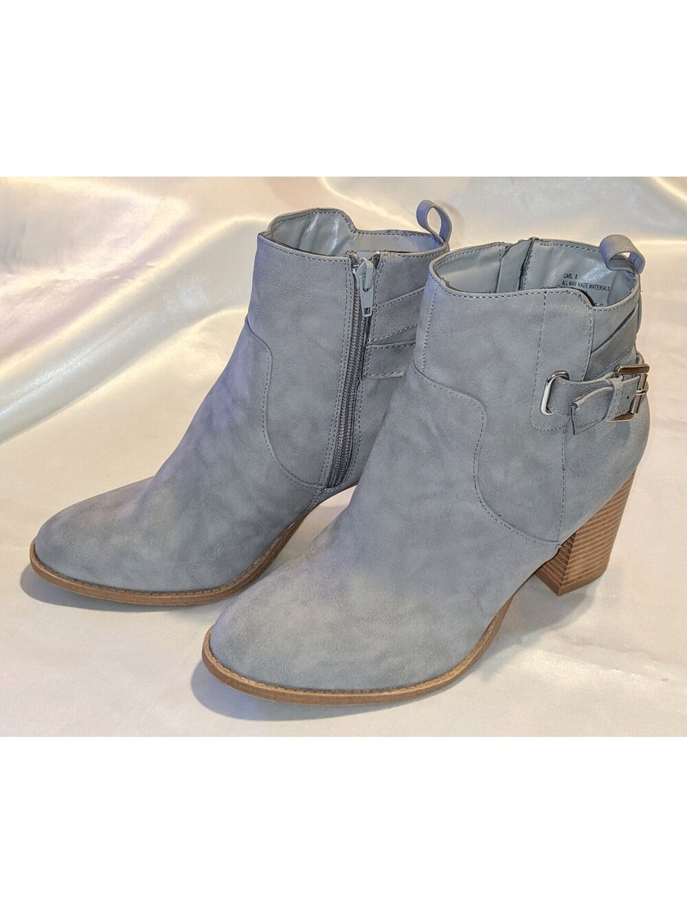 Charlotte Russe Womens CARL Ankle Boots Heeled Booties Zippers Buckles Size 8